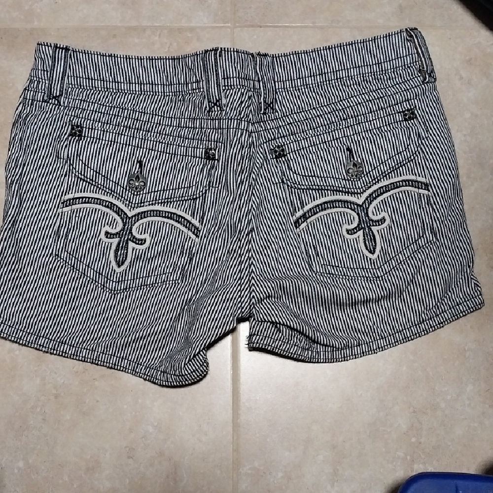 Striped Black and White Women's Shorts